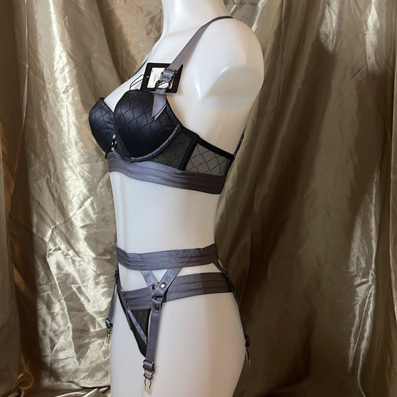 Honey Birdette Vintage Harnessed Grey 3 PC Set - Picture 2 of 11